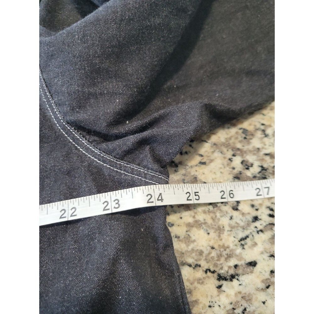 Levi's Shirt Men's L Black Denim Jean‎ Buckle Button Up Long Sleeve Oversized - Picture 4 of 6